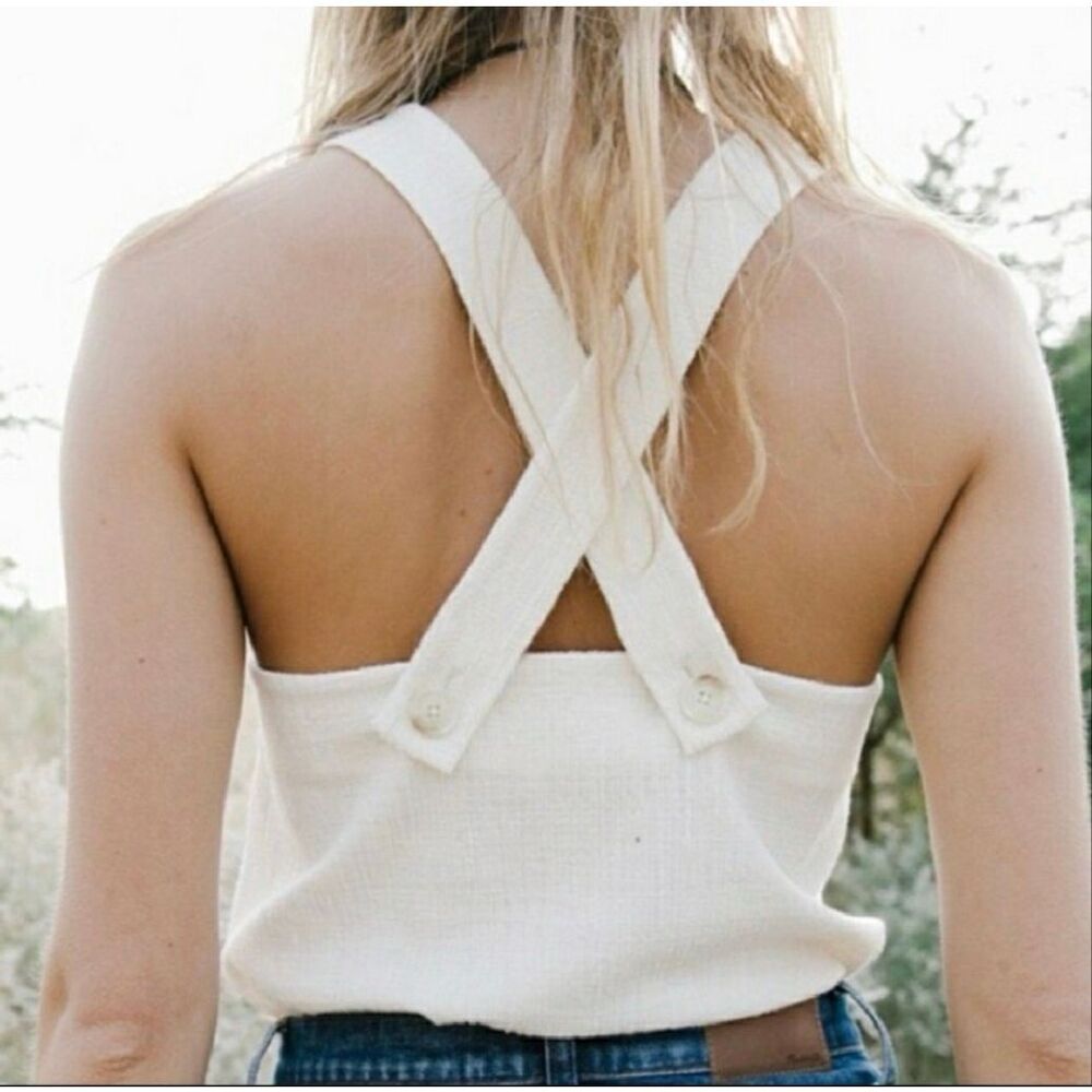 Madewell Apron Cross Back Top Size Large